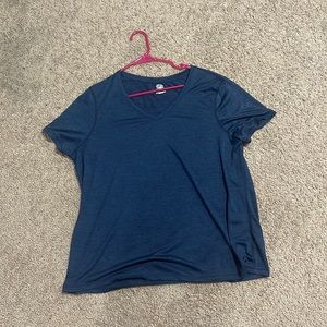 blue V neck t shirt